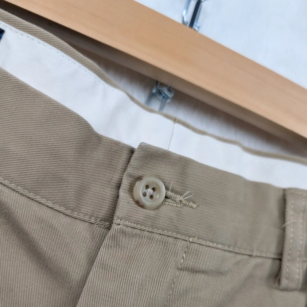 VTG Polo Ralph Lauren Andrew Pants Mens 37x30 Tan Straight Leg Pleated Chino 90s